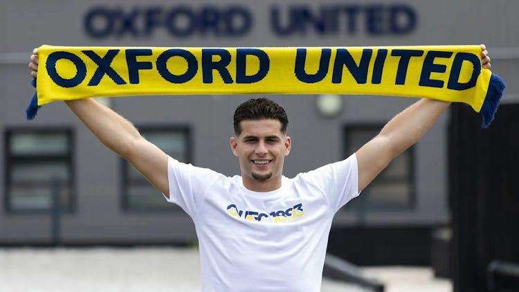 Football player Ruben Rodrigues after signing with Oxford United football club 