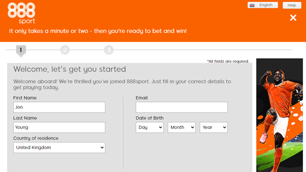 888sport sign-up page