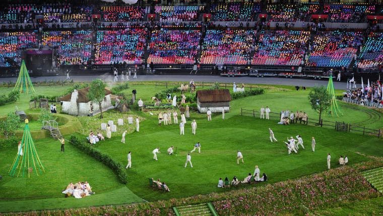 A cricket game at the opening ceremony of 2012 Olympics..jpeg