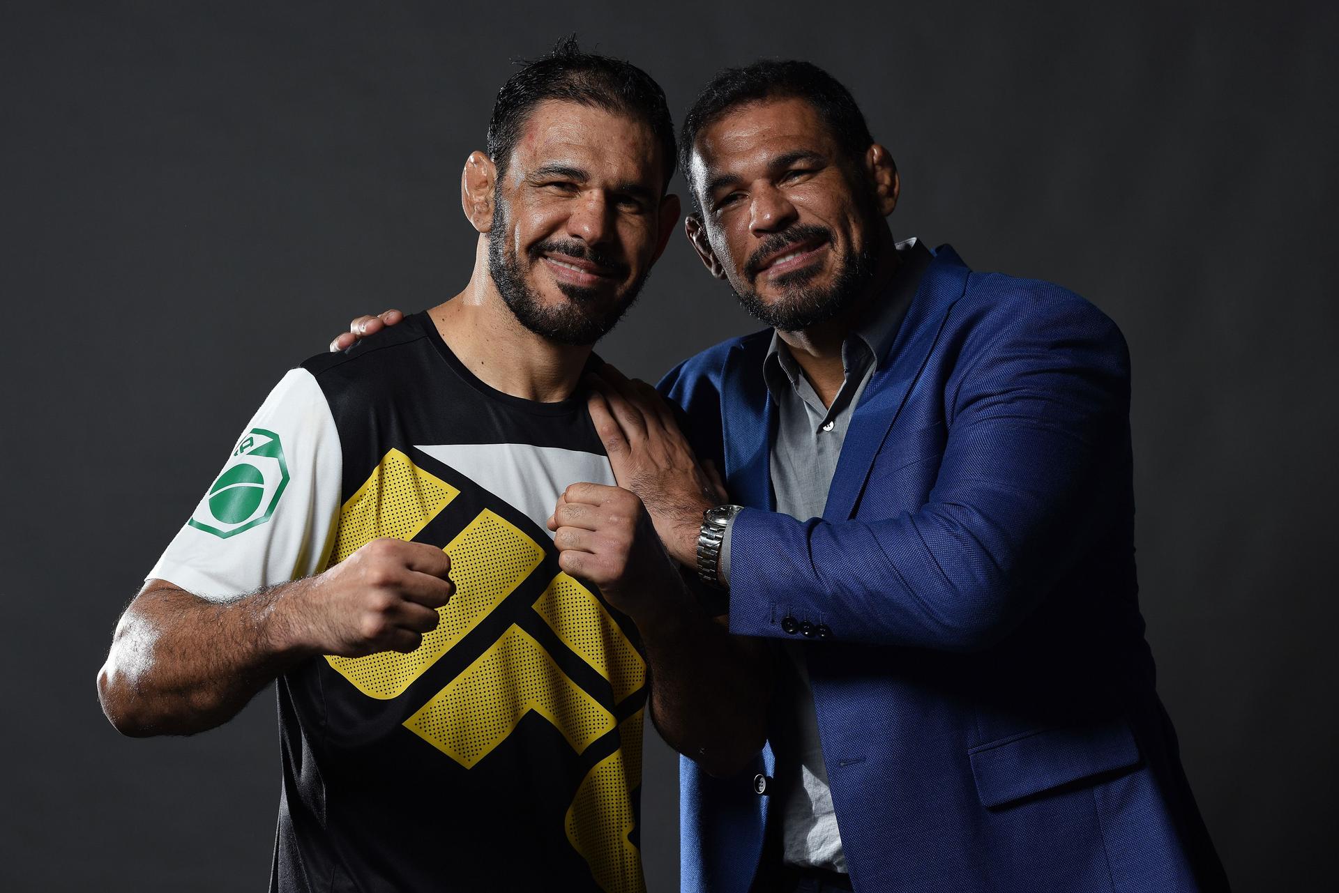 Antonio Rogerio Nogueira of Brazil and brother Antonio Rodrigo Nogueira pose 