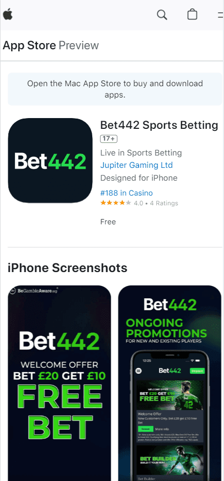 Bet442 iOS application