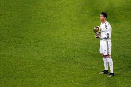 Cristiano Ronaldo with his third Ballon d'Or.jpg