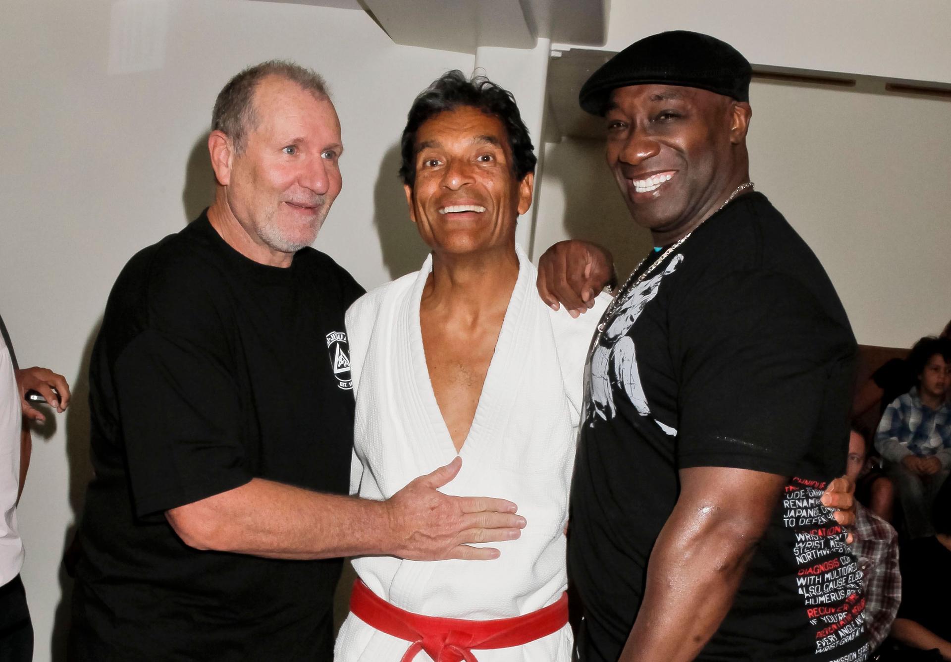 Ed O'Neill, Rorion Gracie and Michael Clarke Duncan attend Gracie Academy