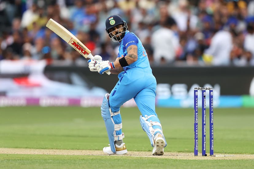 Virat Kohli of India bats during the ICC Men's T20 World Cup Semi Final match between India and England