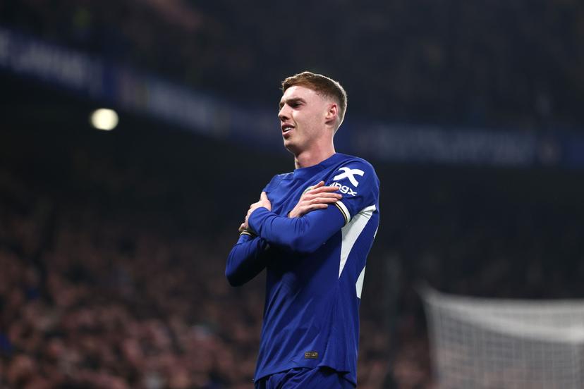 Cole Palmer of Chelsea celebrates scoring his sides second goal