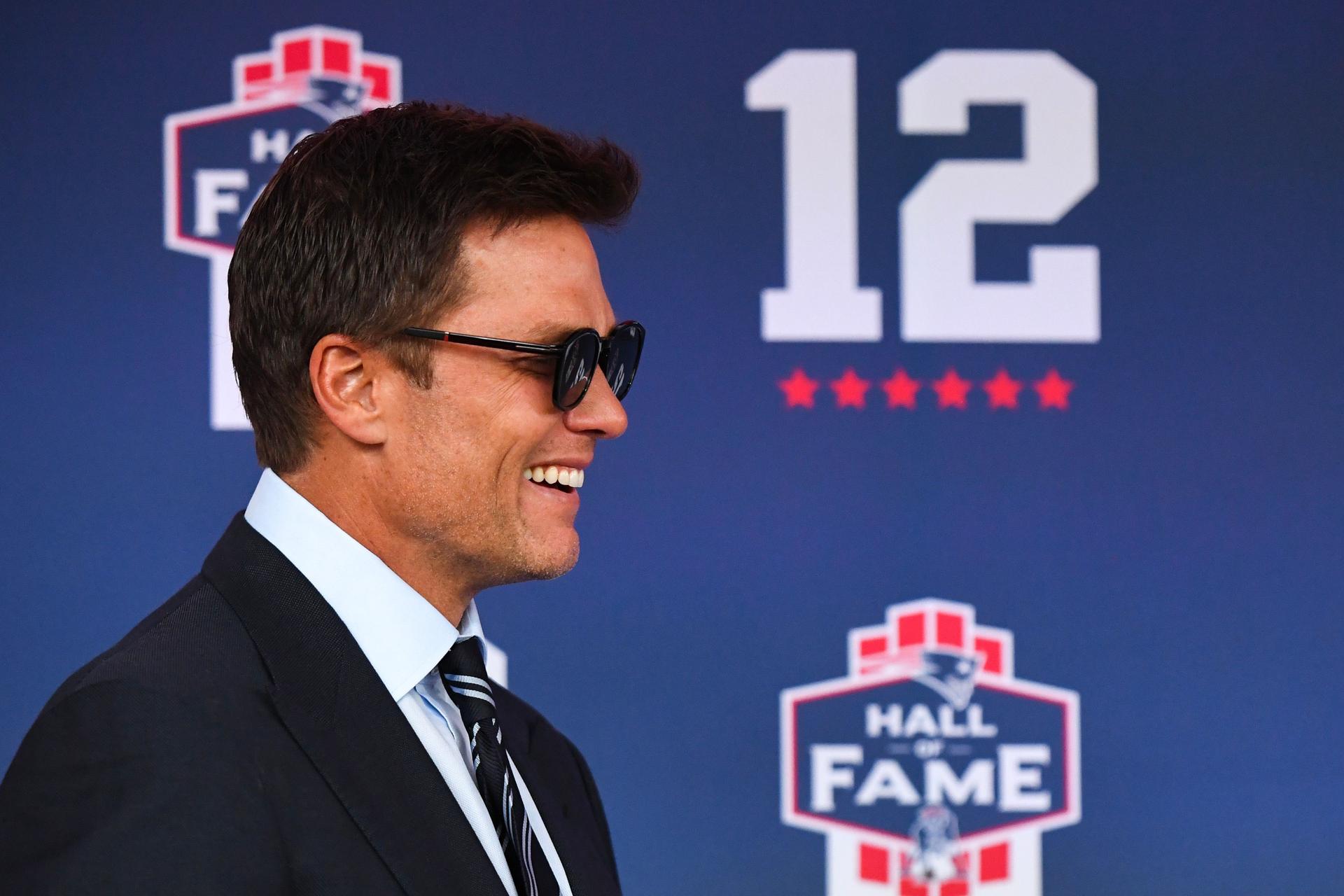 Tom Brady arrives prior to his 2024 Hall of Fame