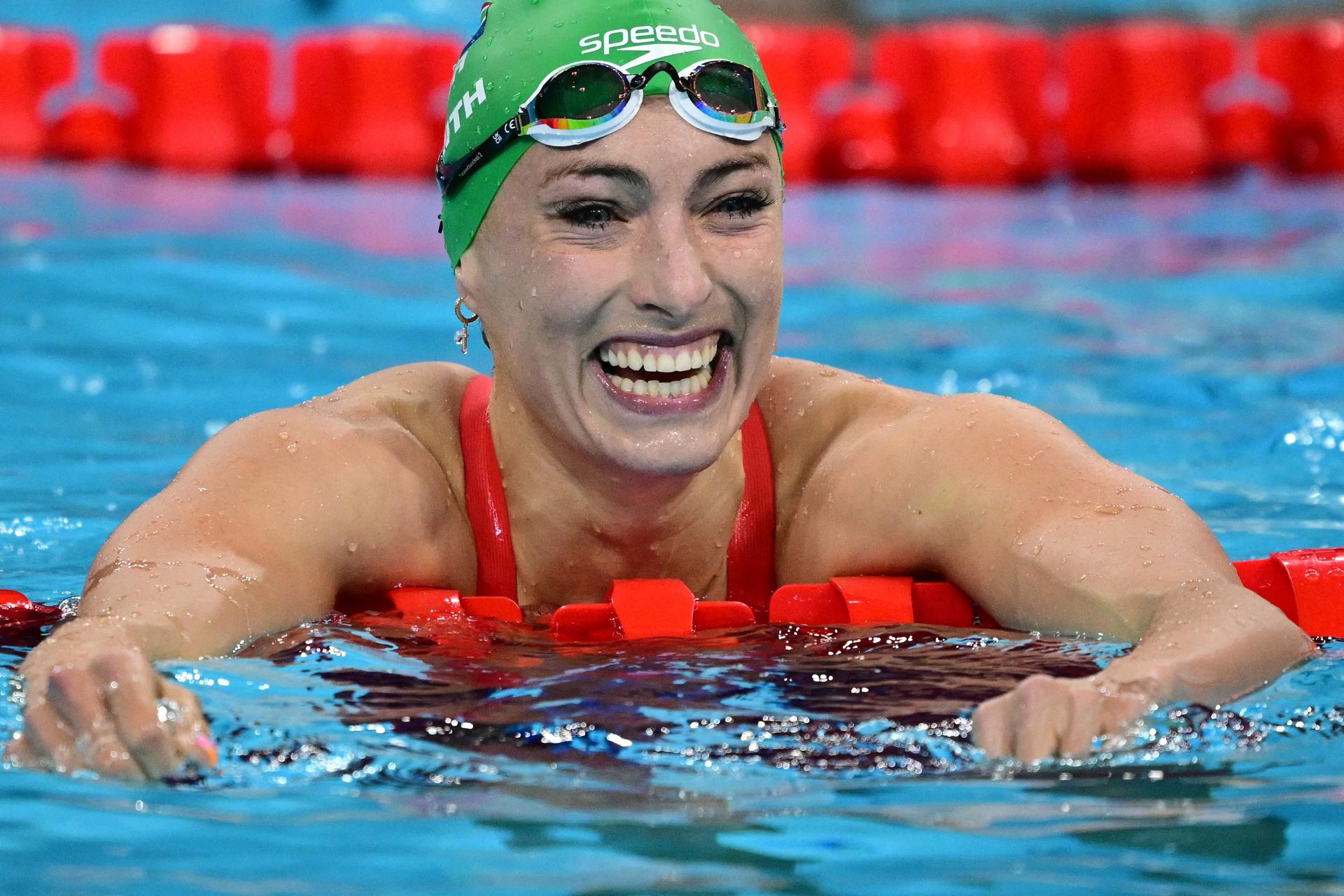 Tatjana Smith reacts after taking silver in the final 