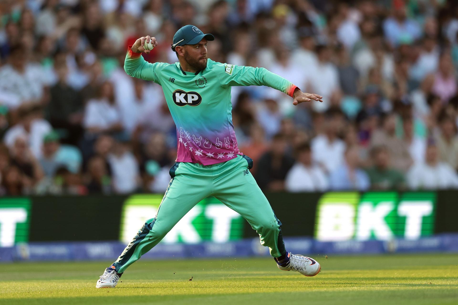 Donovan Ferreira of Oval Invincibles fields during The Hundred match