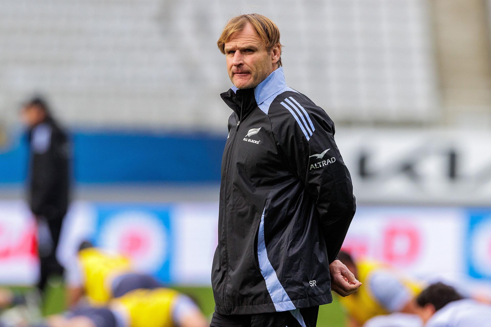 Head coach Scott Robertson during a New Zealand All Blacks 