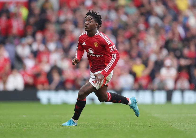 Kobbie Mainoo of Manchester United during the Premier League match 