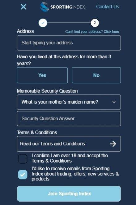 Sporting Index Registration Guide