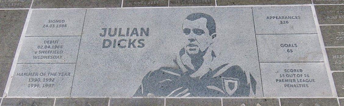 Julian Dicks commemorative stone outside London Stadium