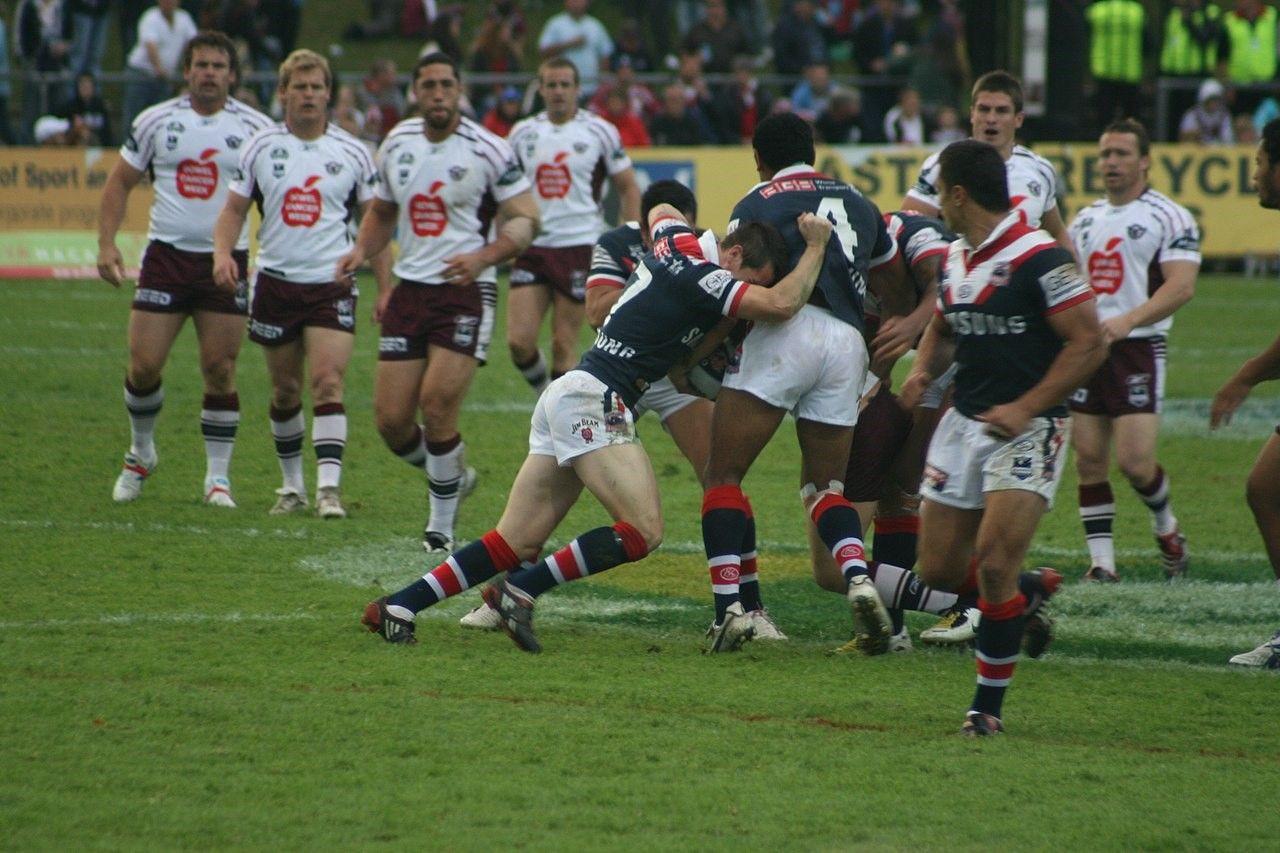 Manly Sea Eagles playing the Sydney Roosters at Brookvale.jpg