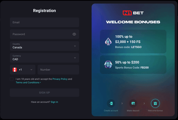 N1Bet Registration Guide