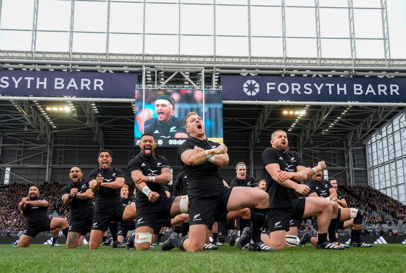 New Zealand players perform the haka