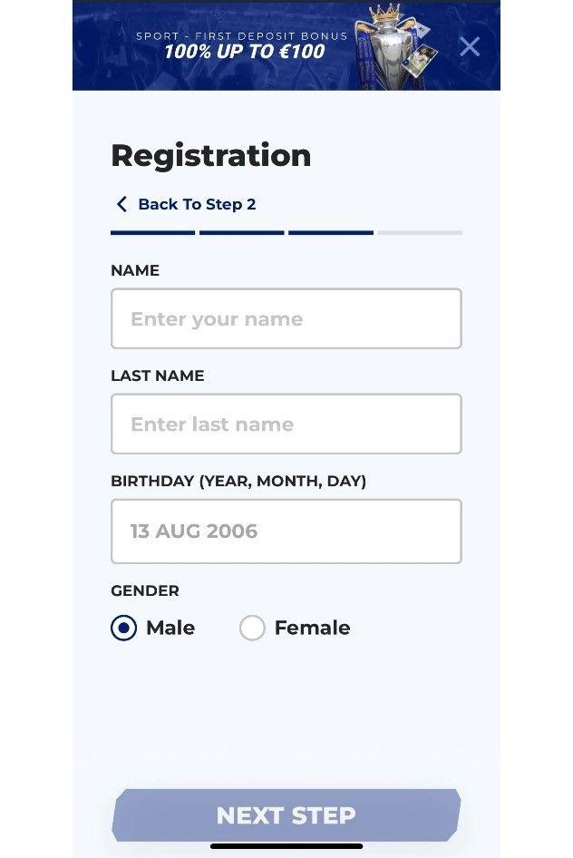 Sportaza Registration Guide Step 5