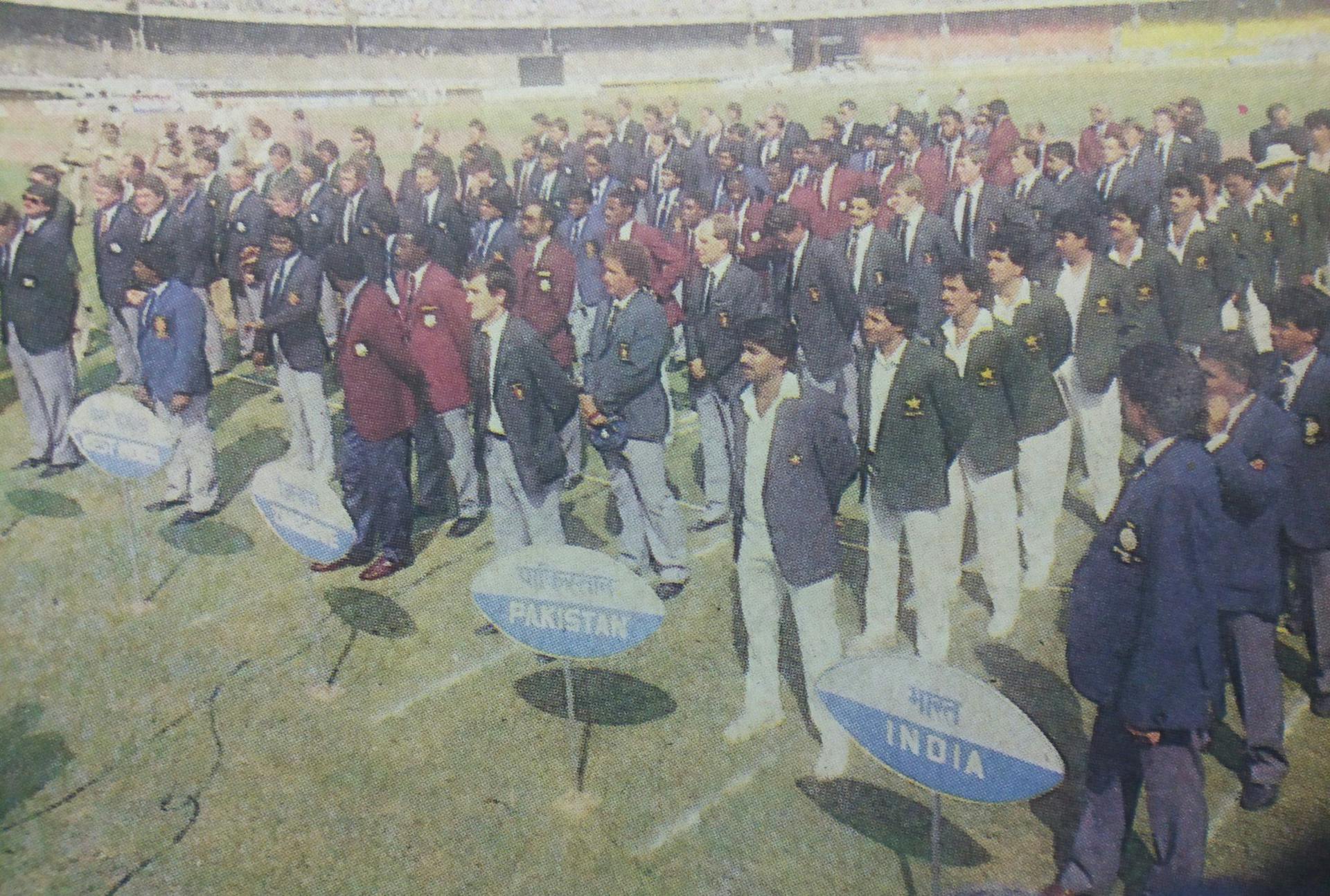 Teams During Opening  Ceremony of 1987 Cricket World Cup.jpeg