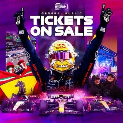 The Australian Grand Prix tickets poster 