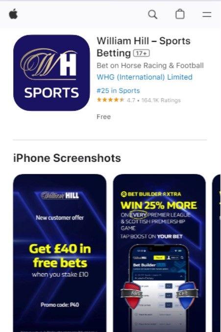 William Hill App for iOS