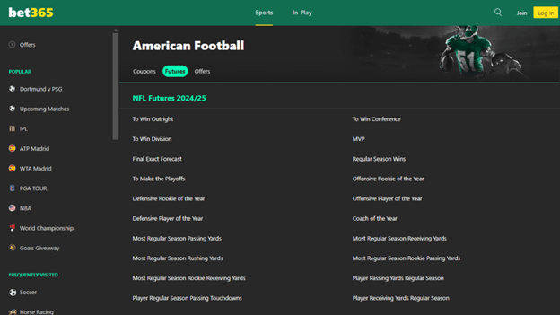 bet365 American Football Betting