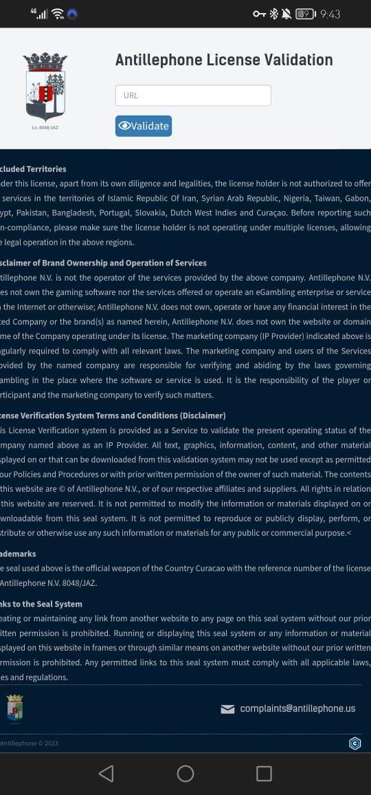 antillephone license validation