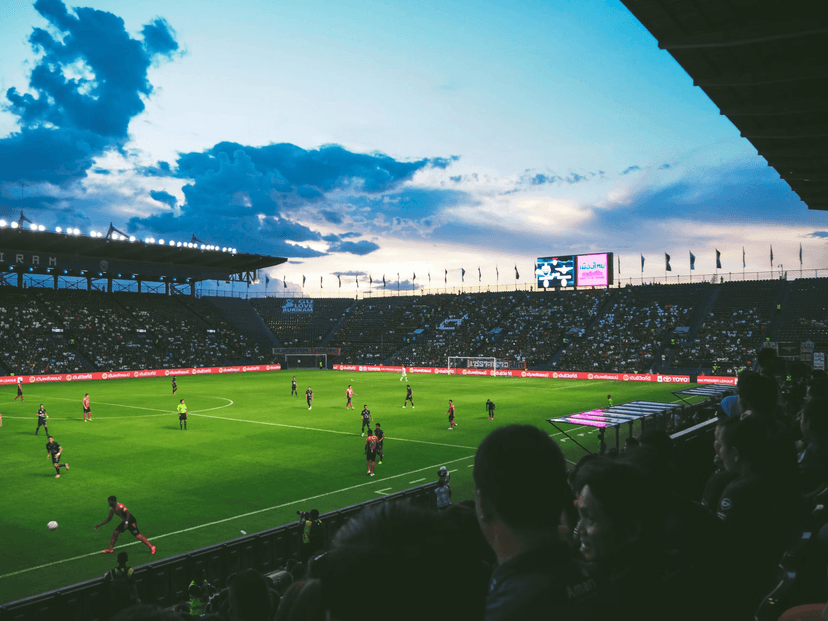 soccer stadium during a match.