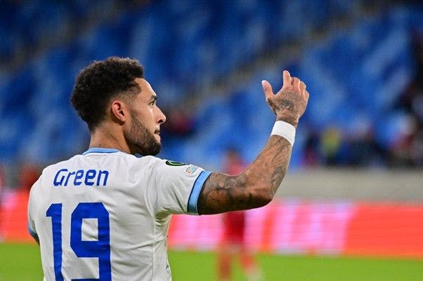 Andre Green in a match for Slovan Bratislava during the UEFA Conference League
