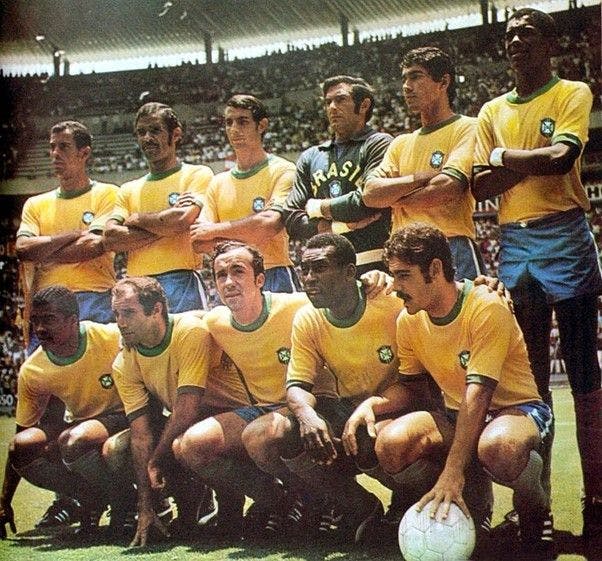 The 1970 World Cup-winning Brazil team, considered the greatest football team ever 