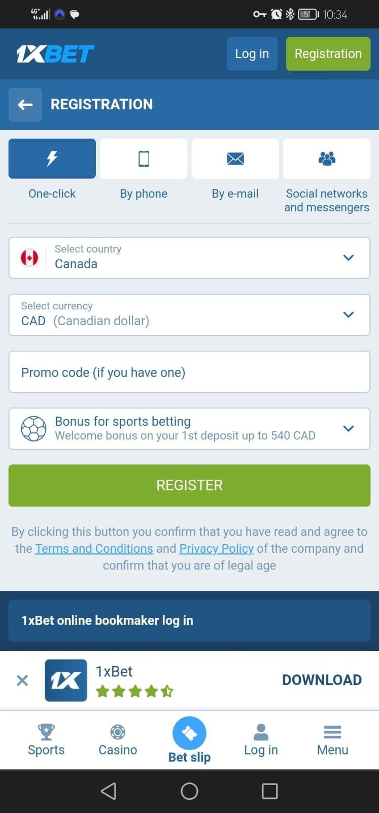 1xbet Deposits Method