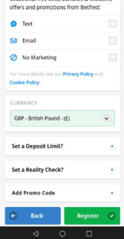 Betfred Registration Step 7