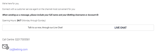Betking email support