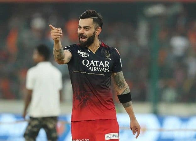 Captain Virat Kohli in RCB kit during a cricket match