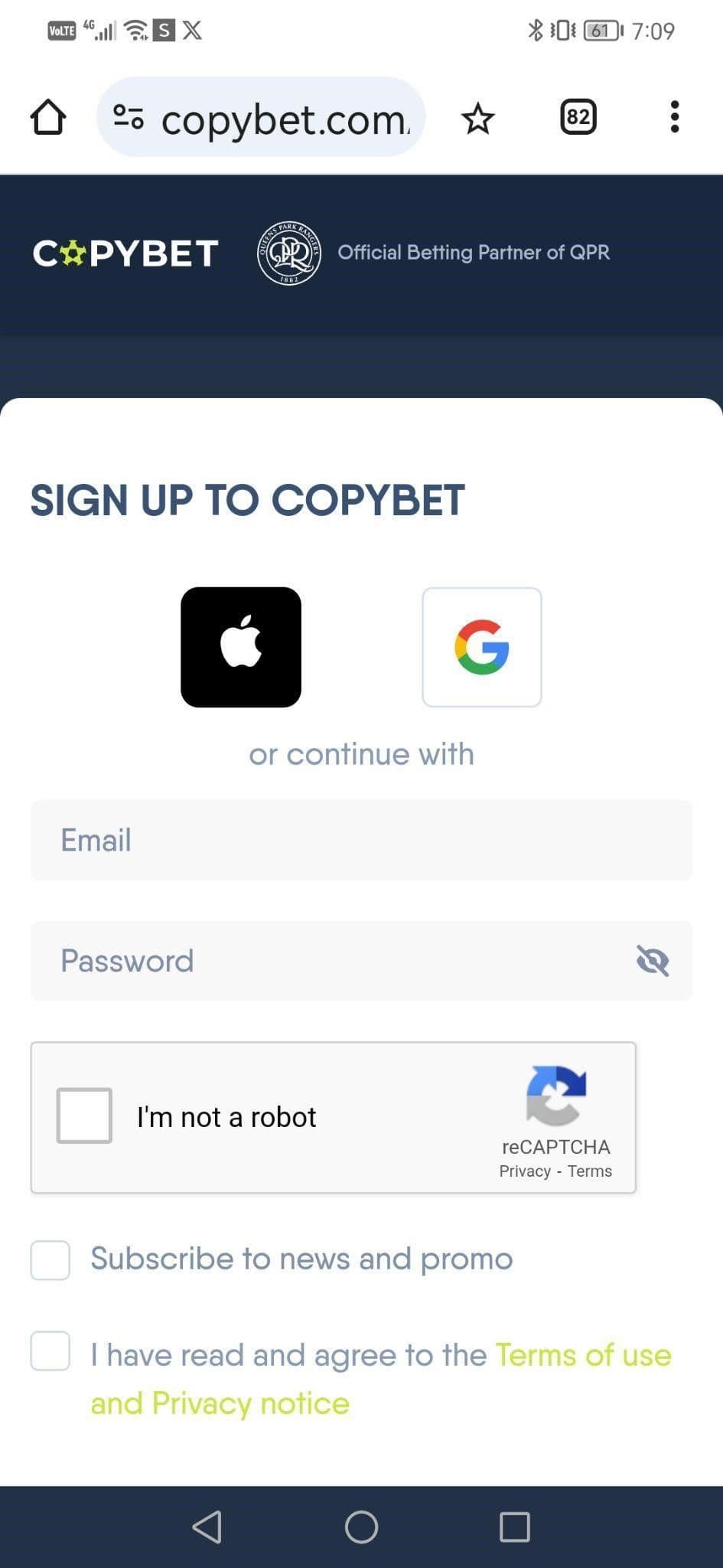 CopyBet Registration Guide