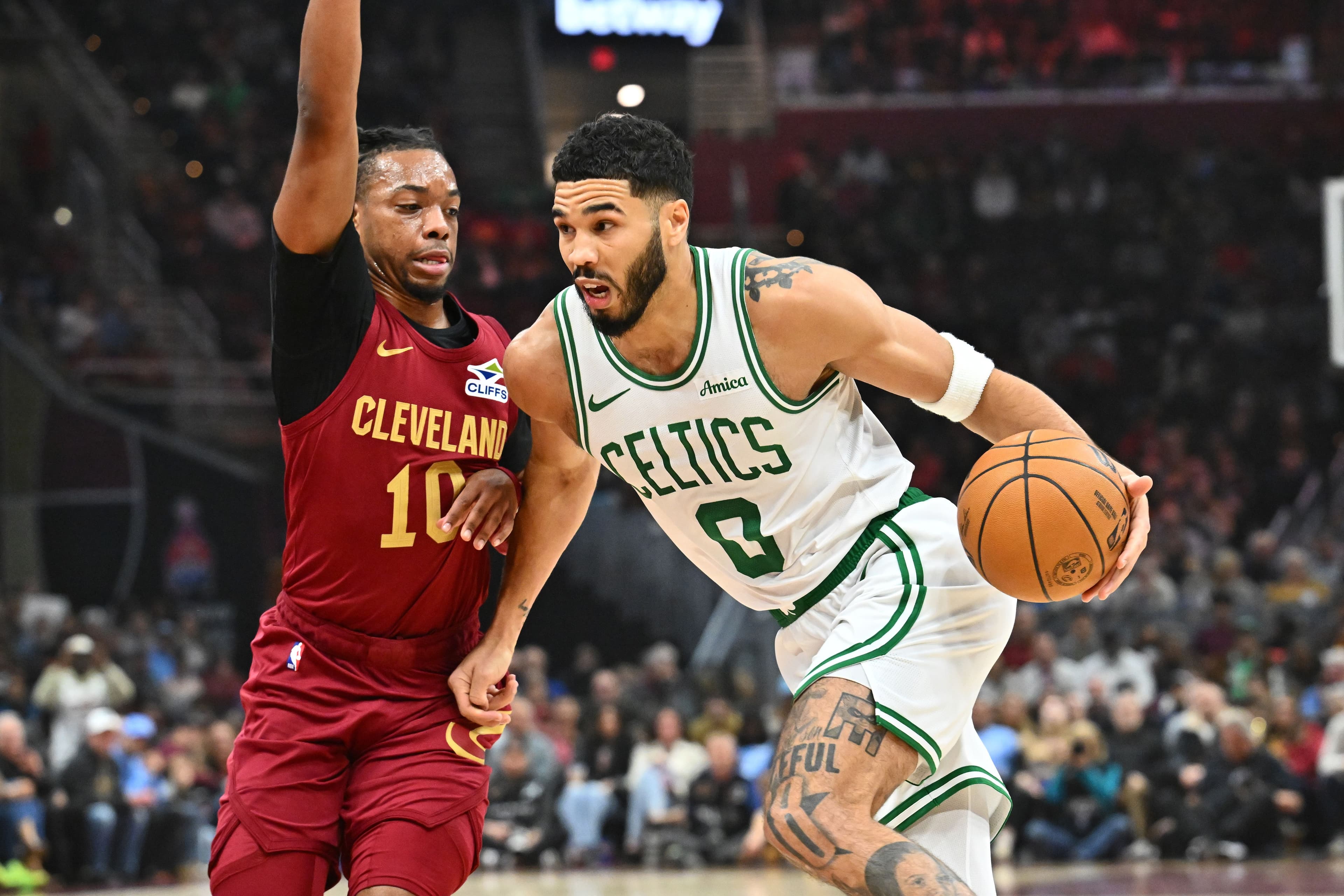 Darius Garland and Jayson Tatum 