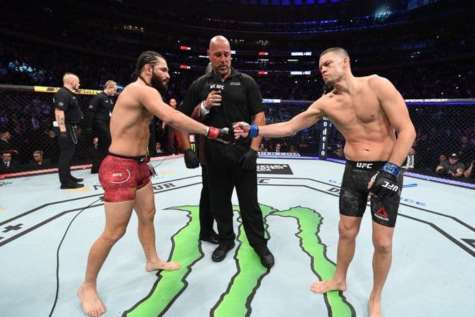 Official Result: Jorge Masvidal ( @GamebredFighter ) def Nate Diaz by TKO