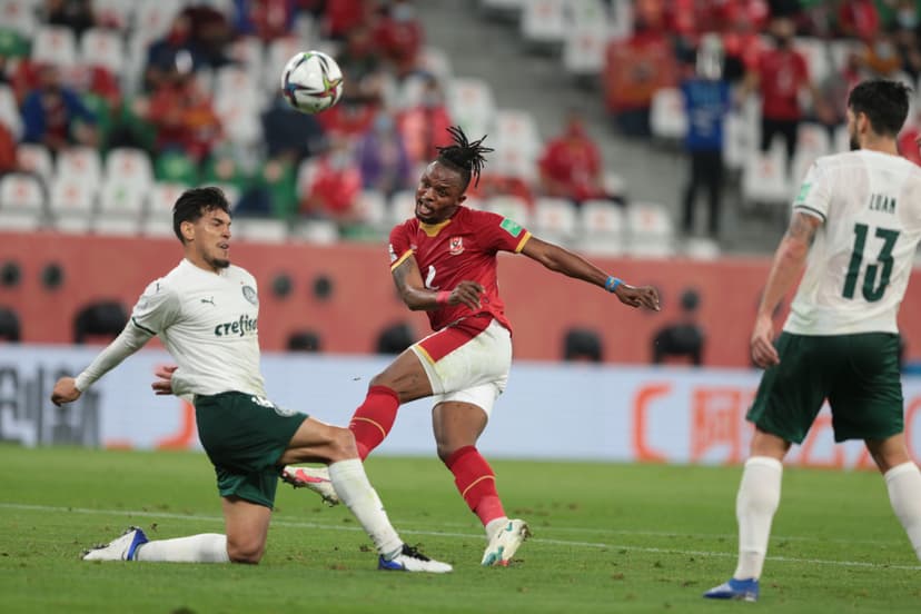 Walter Bwalya (C) of Al Ahly in action against his opponents during FIFA World Cup 