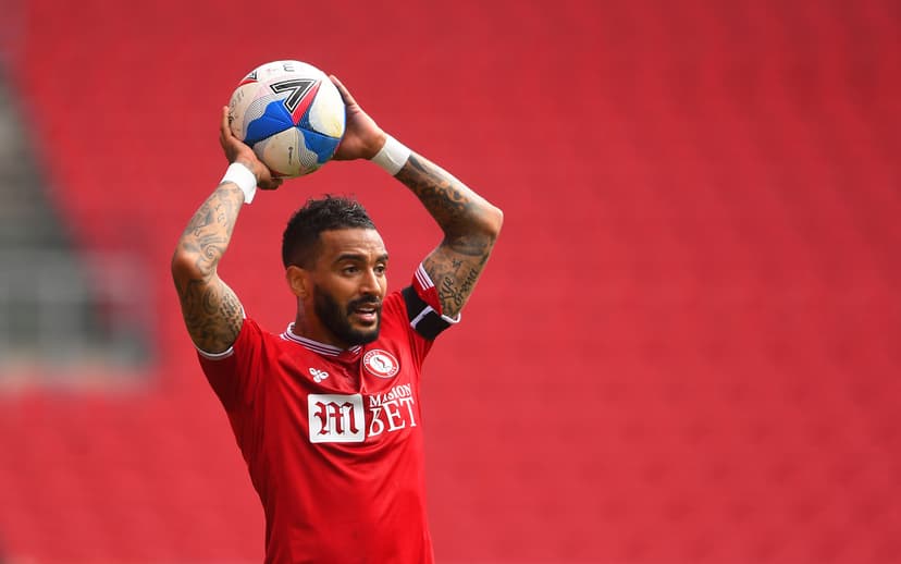 Danny Simpson of Bristol City prepares to take a throw in during the Sky Bet Championship 