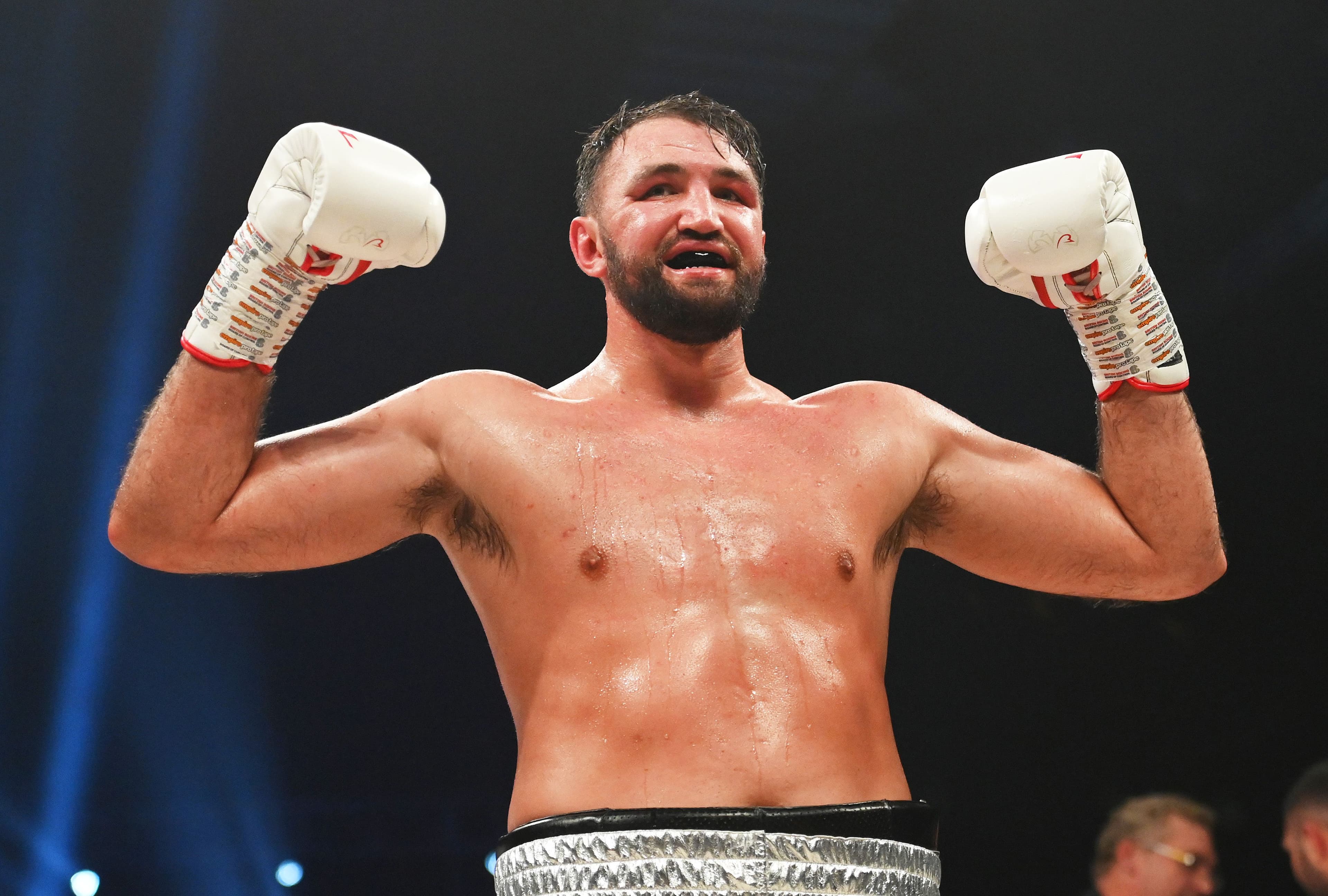 Hughie Fury celebrates victory 