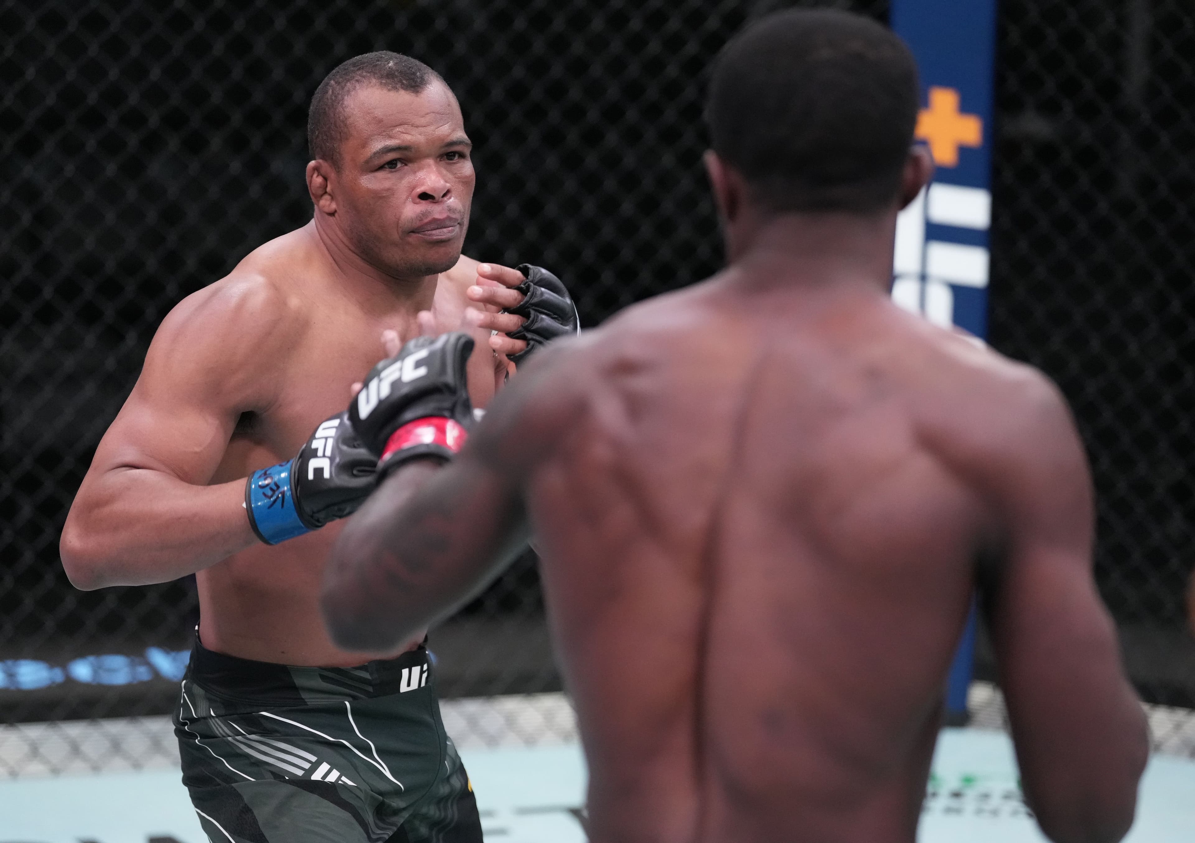 Francisco Trinaldo of Brazil battles Randy Brown 