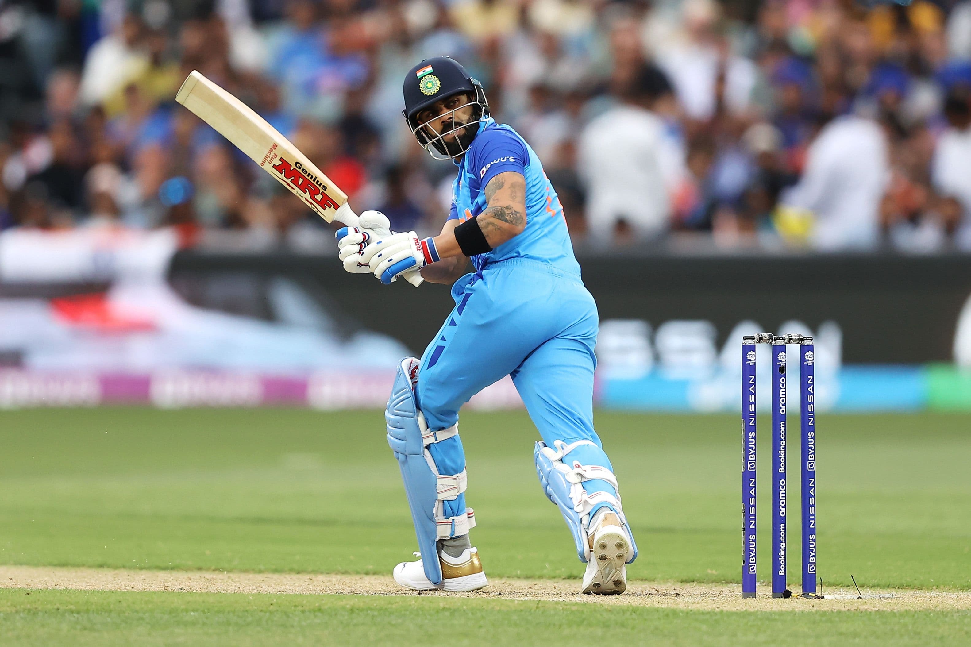 Virat Kohli of India bats during the ICC Men's T20 World Cup Semi Final match between India and England