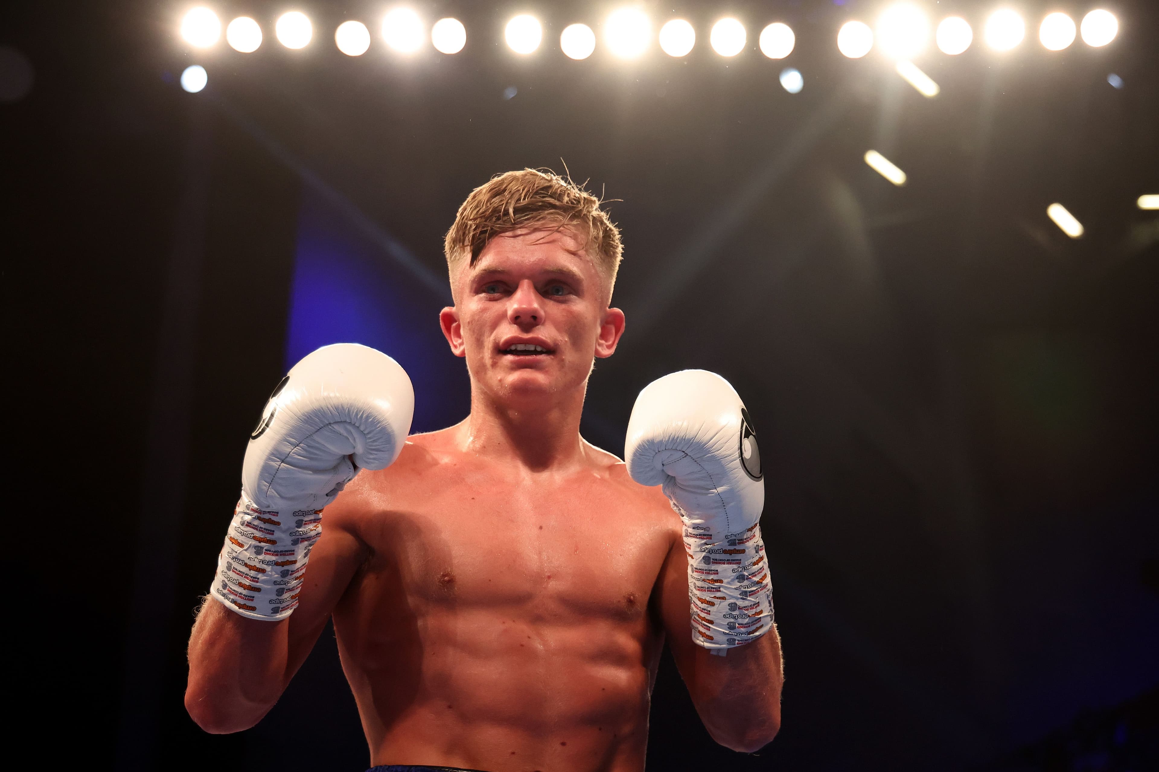 Koby McNamara celebrates after defeating Nabil Ahmed