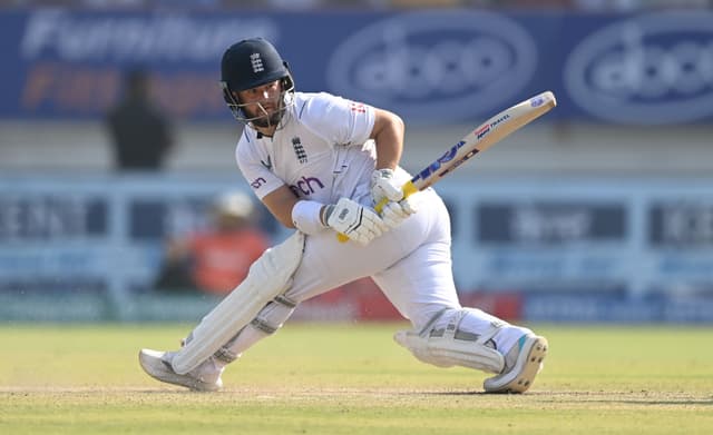 Ben Duckett of England bats during day three 