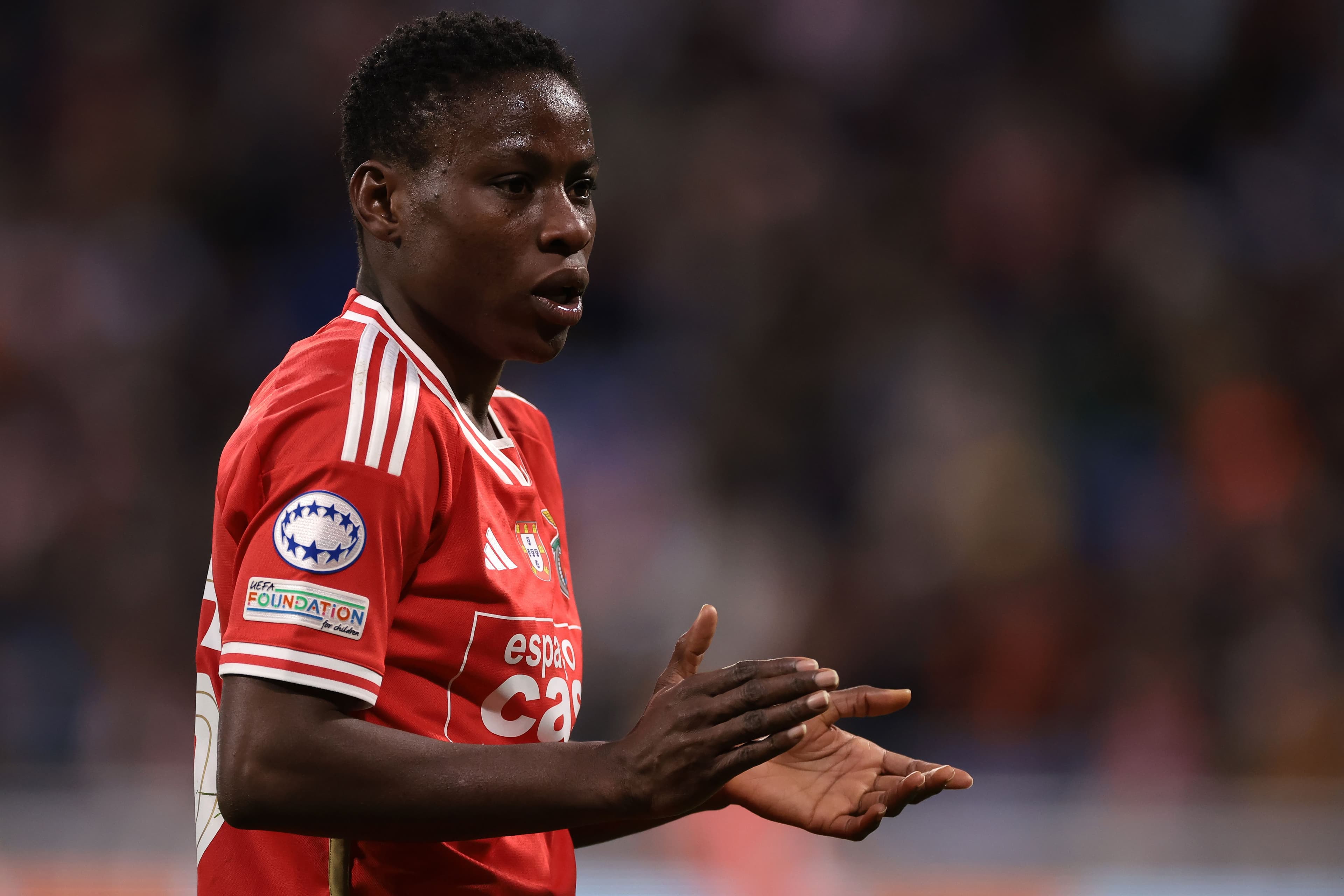 Christy Ucheibe of SL Benfica reacts during the UEFA Women's Champions League 2023/24 