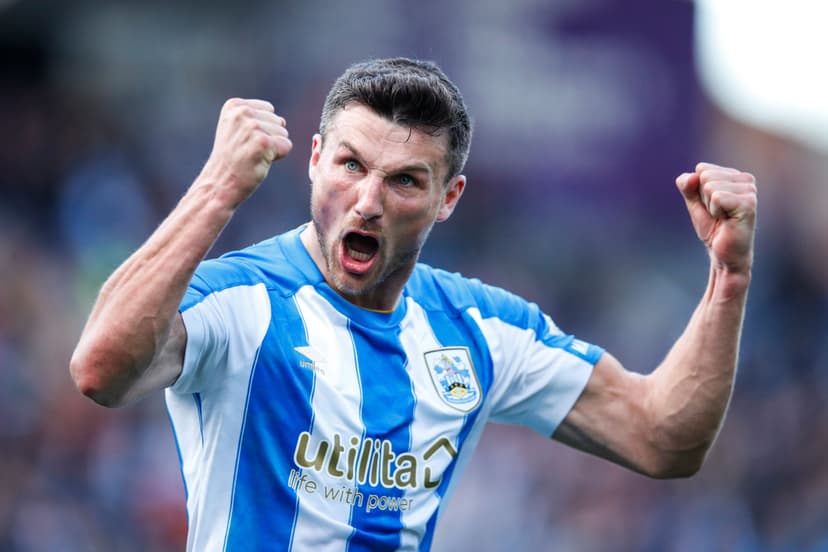 Matty Pearson of Huddersfield Town celebrates 