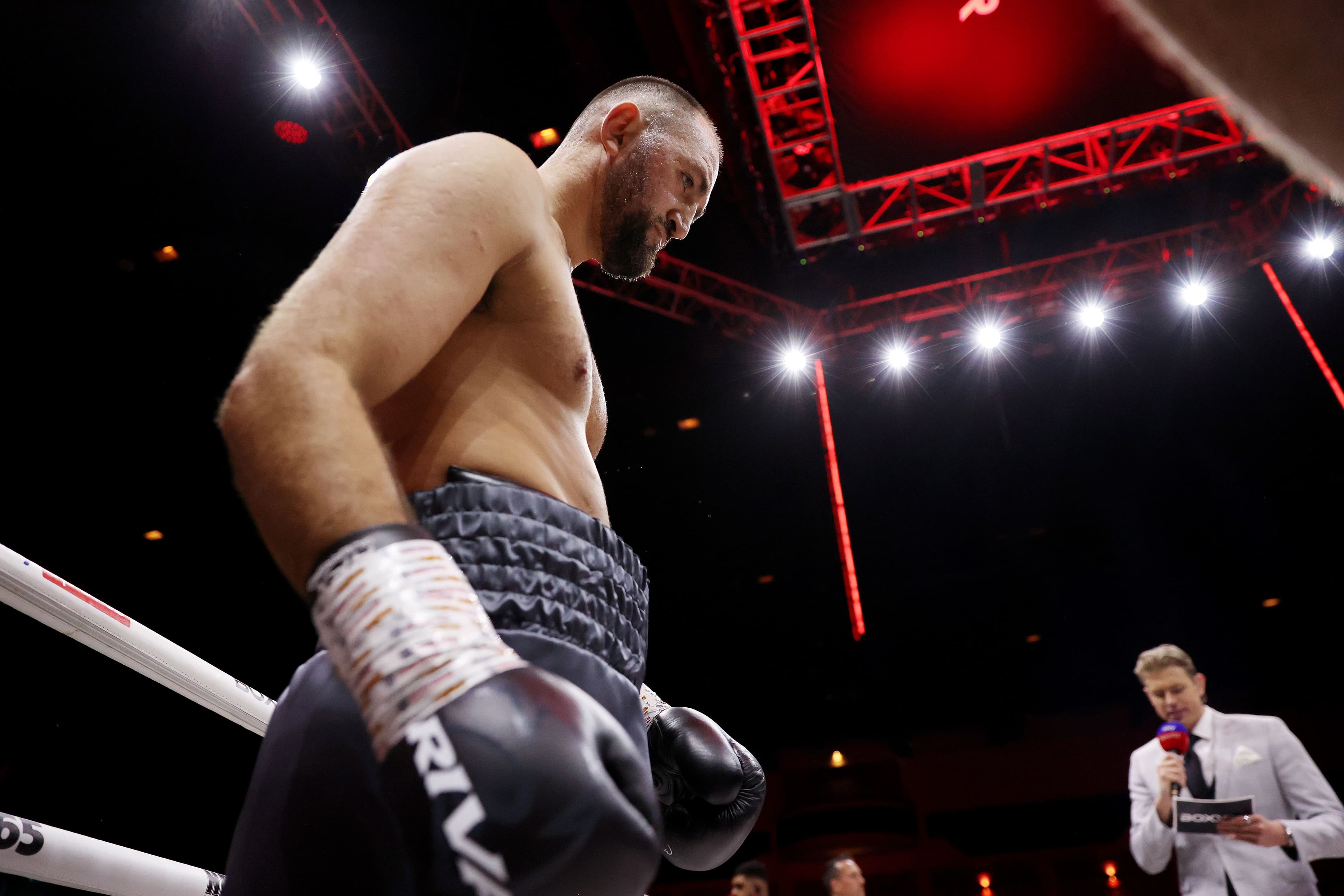 Hughie Fury looks on prior to the Heavyweight fight 