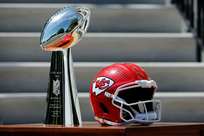 The Vince Lombardy trophy and an autographed helmet 