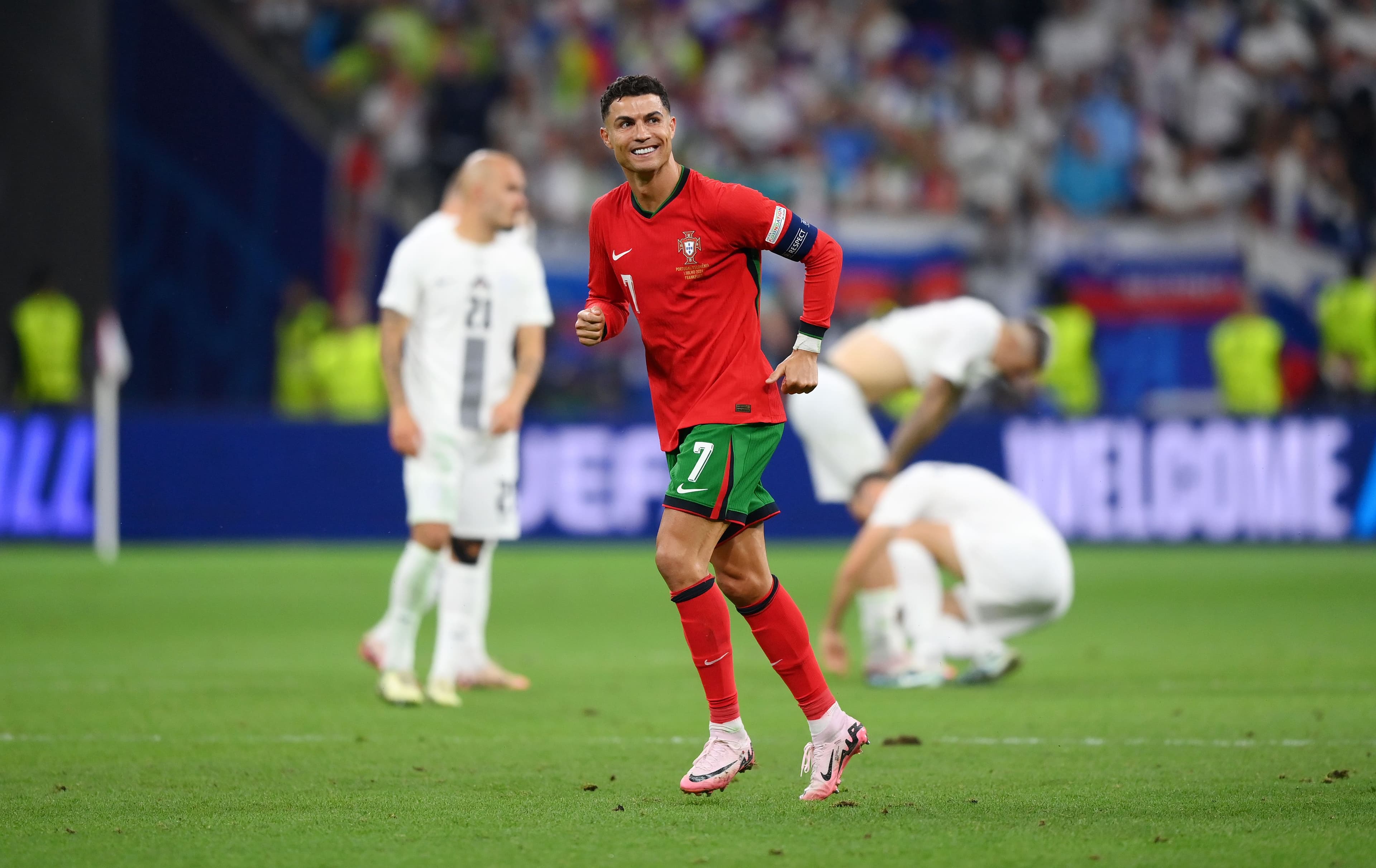  Cristiano Ronaldo of Portugal celebrates following the team's victory