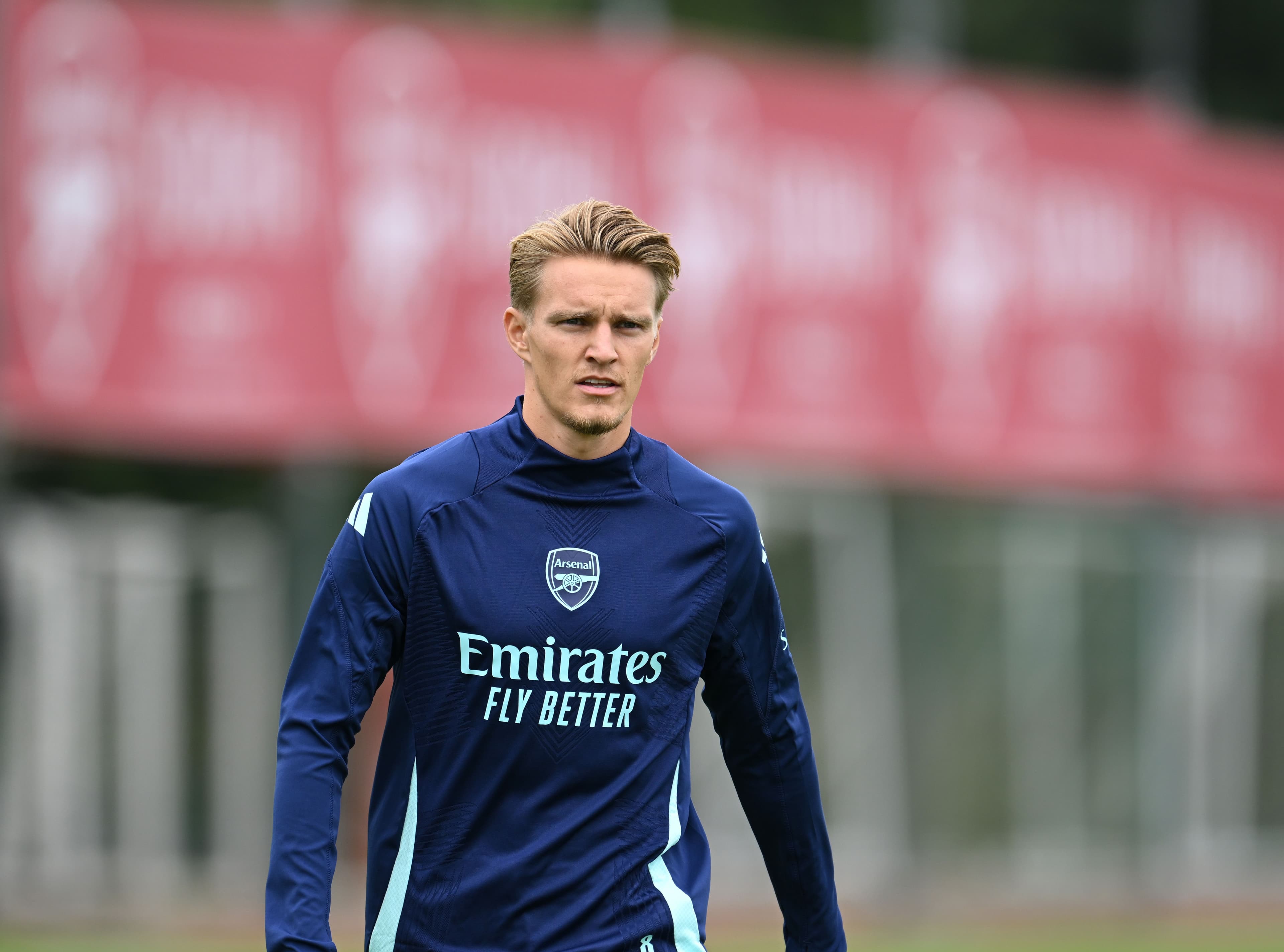 Martin Odegaard of Arsenal during a training session at Sobha Realty Training Centre