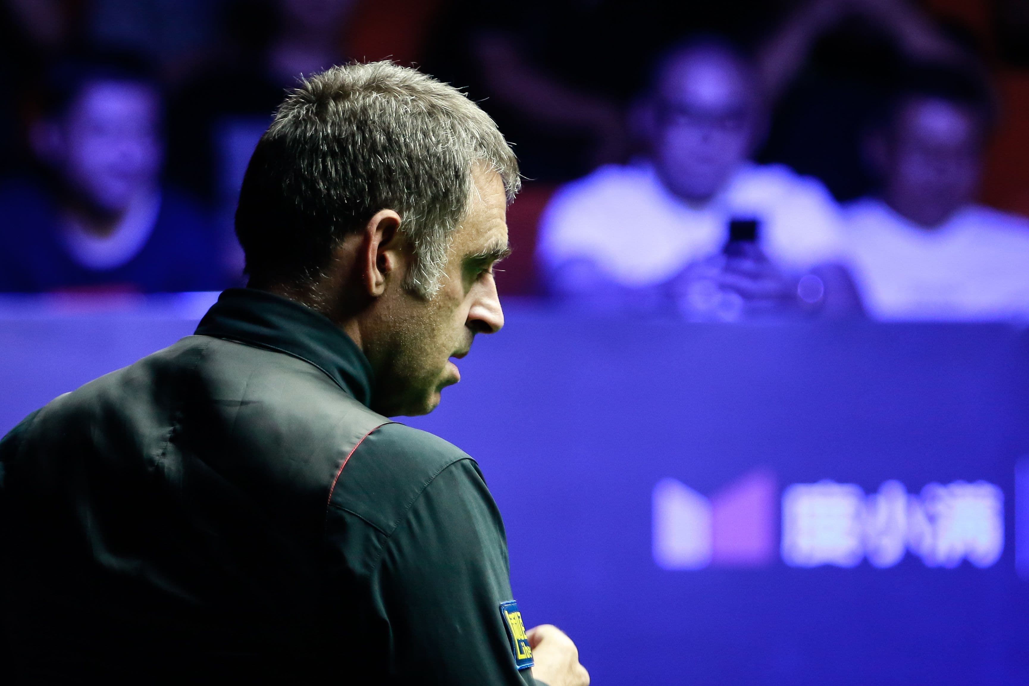 Ronnie O'Sullivan of England reacts in the Quarterfinal 