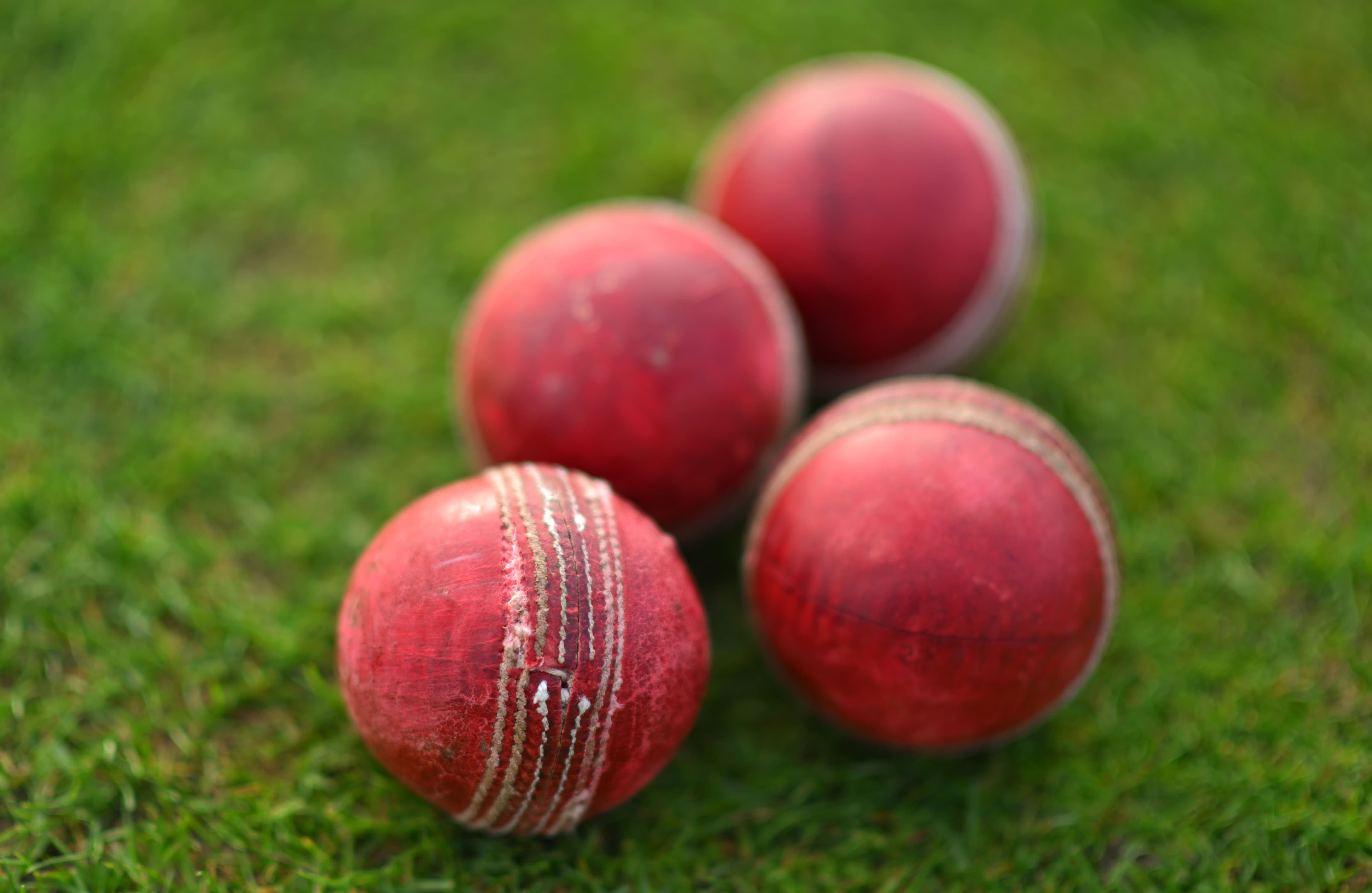 Detailed view of cricket balls during Day Two of the Vitality